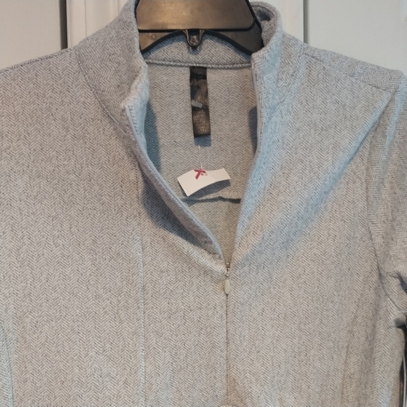 Kyodan Outdoors Brushed Jacquard Soft Grey Herringbone Quarter Zip Top Jacket L - Picture 11 of 12